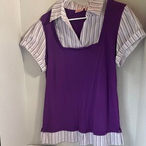 Extra touch purple collared shirt size 1x